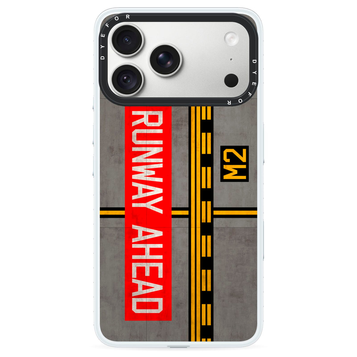 Runway Ahead iPhone 18 Pro Black Impact Pre order Case on Silver phone