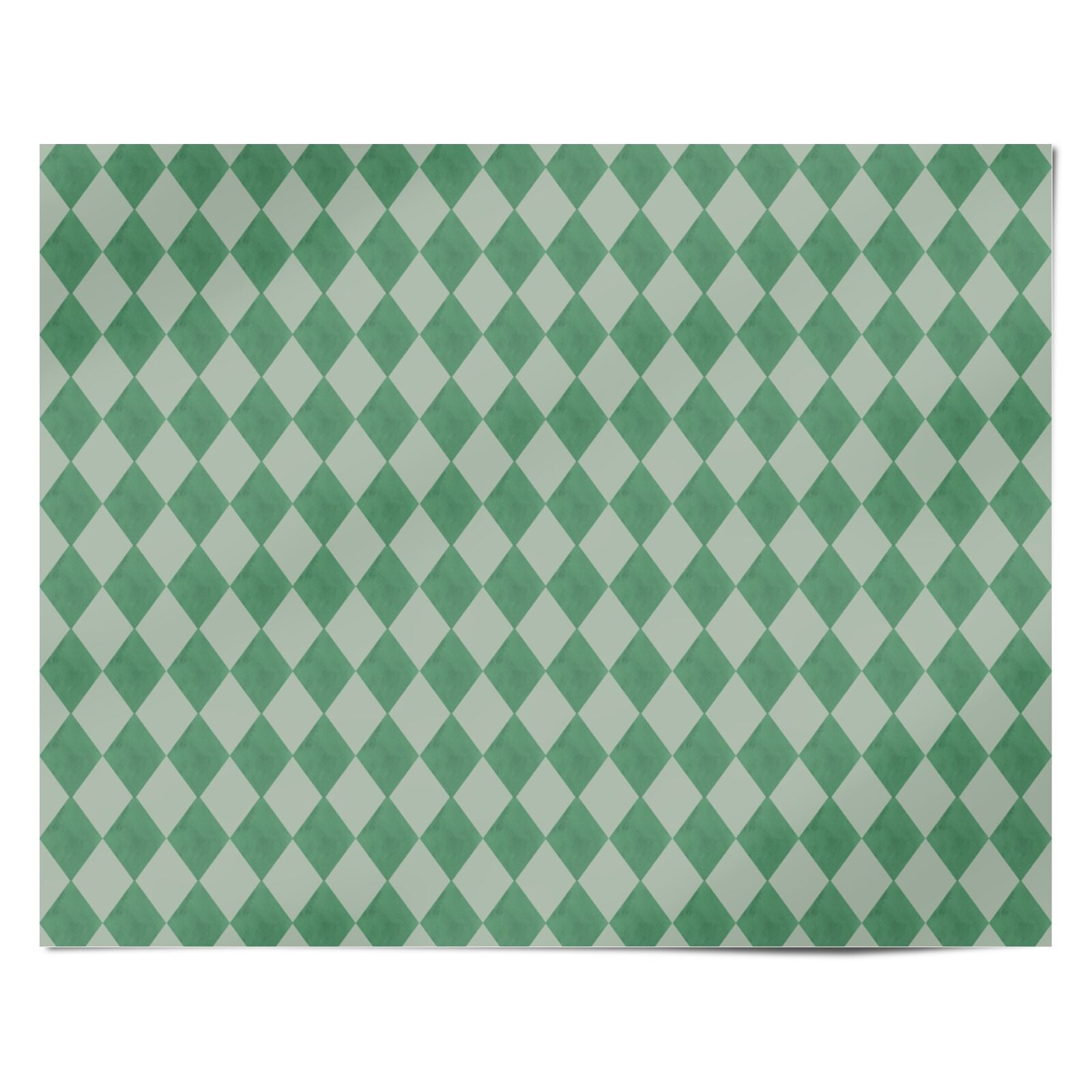Sage Harlequin Diamond Personalised Wrapping Paper Alternative