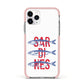 Sardines Word Art Apple iPhone 11 Pro in Silver with Pink Impact Case