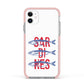 Sardines Word Art Apple iPhone 11 in White with Pink Impact Case