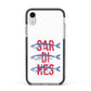 Sardines Word Art Apple iPhone XR Impact Case Black Edge on Silver Phone