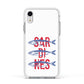 Sardines Word Art Apple iPhone XR Impact Case White Edge on Silver Phone
