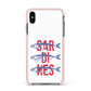 Sardines Word Art Apple iPhone Xs Max Impact Case Pink Edge on Black Phone