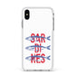 Sardines Word Art Apple iPhone Xs Max Impact Case White Edge on Silver Phone