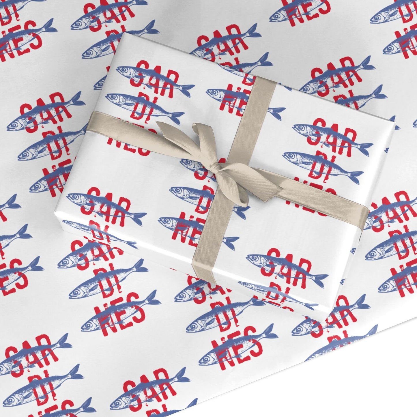 Sardines Word Art Custom Wrapping Paper