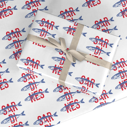 Sardines Word Art Custom Wrapping Paper