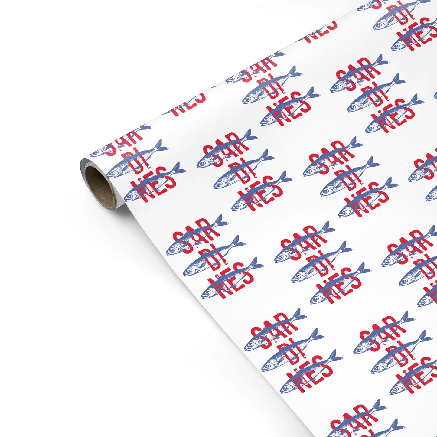 Sardines Word Art Personalised Gift Wrap