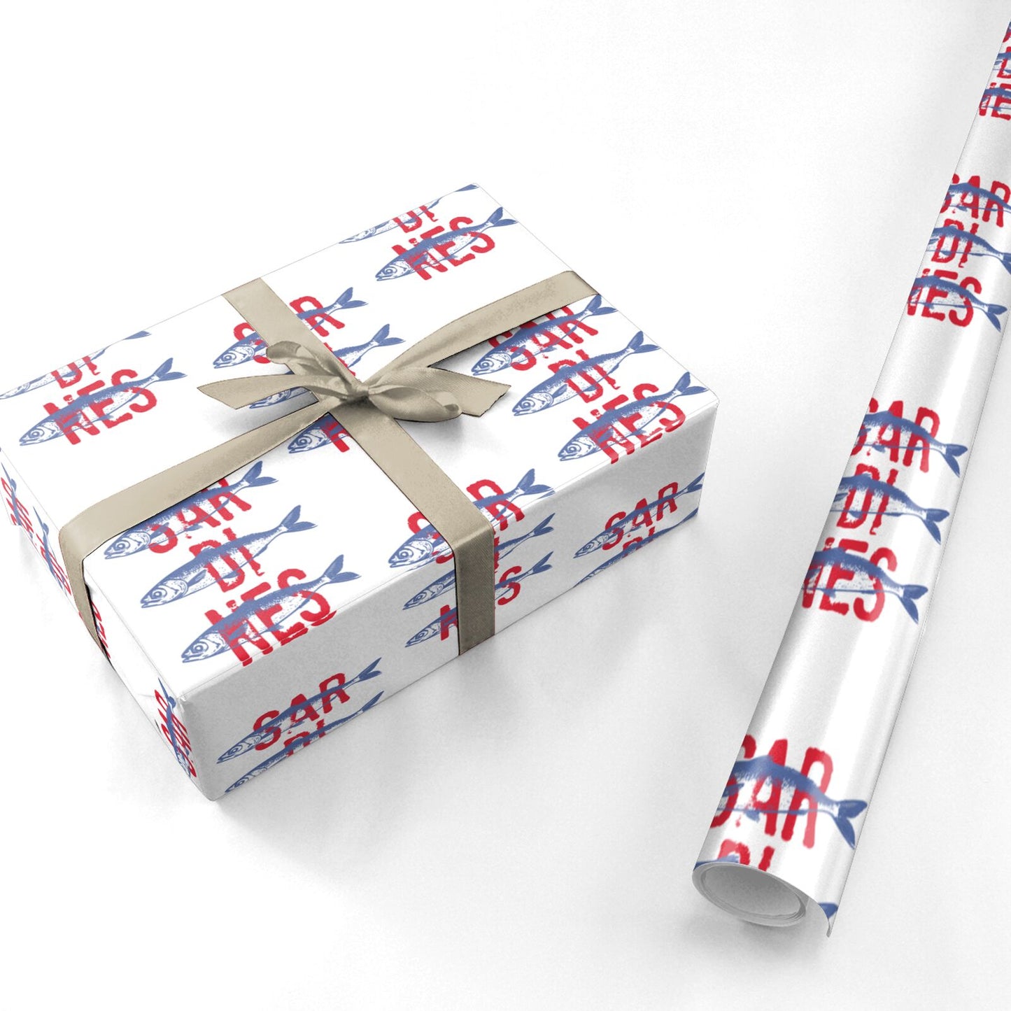 Sardines Word Art Personalised Wrapping Paper