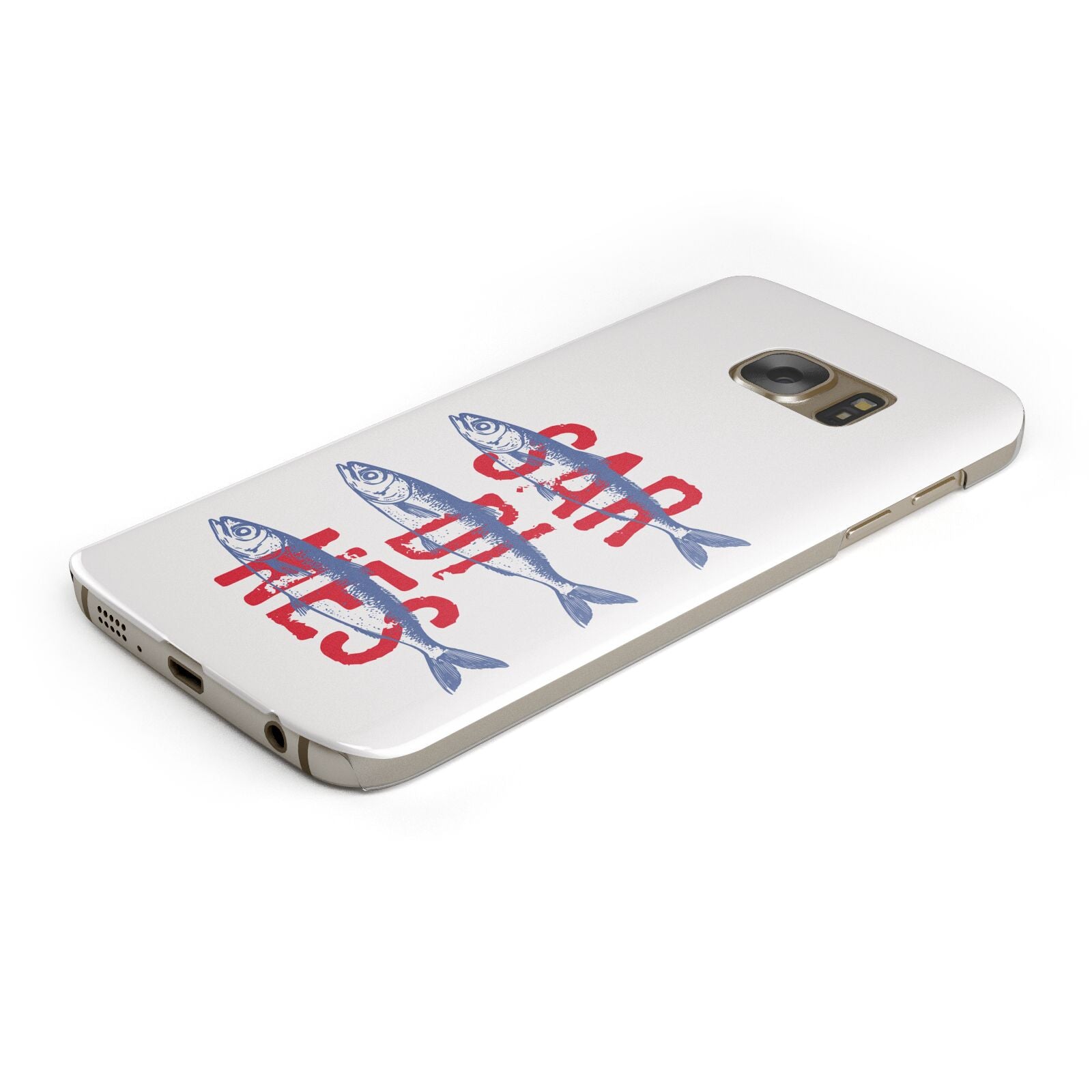 Sardines Word Art Protective Samsung Galaxy Case Angled Image