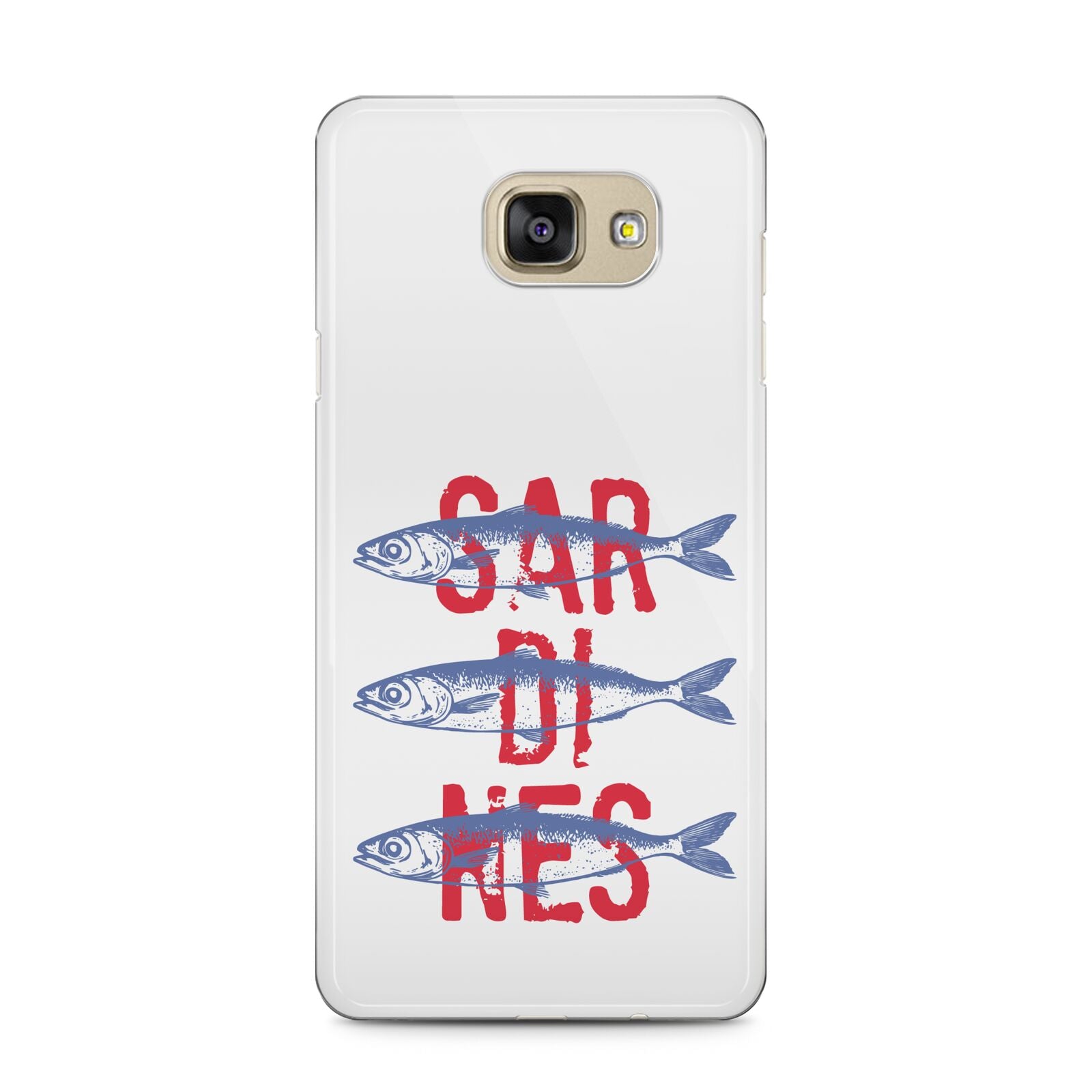 Sardines Word Art Samsung Galaxy A5 2016 Case on gold phone