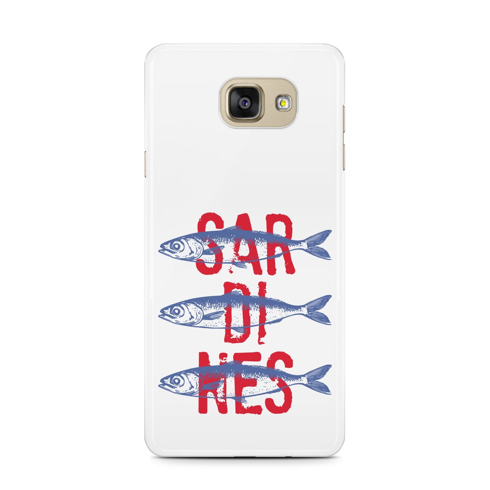 Sardines Word Art Samsung Galaxy A7 2016 Case on gold phone