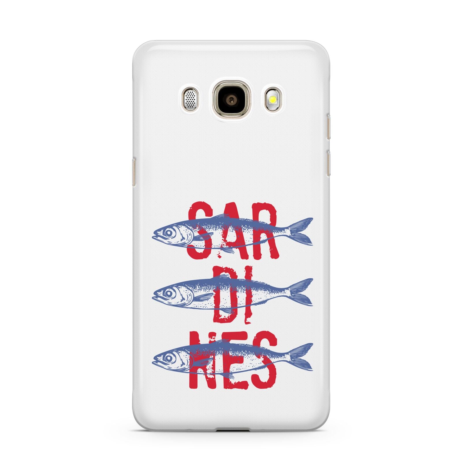 Sardines Word Art Samsung Galaxy J7 2016 Case on gold phone