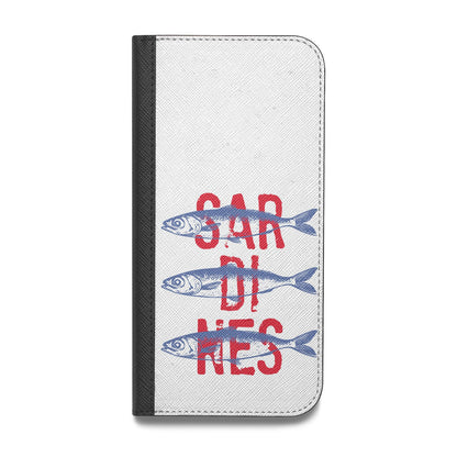 Sardines Word Art Vegan Leather Flip iPhone Case