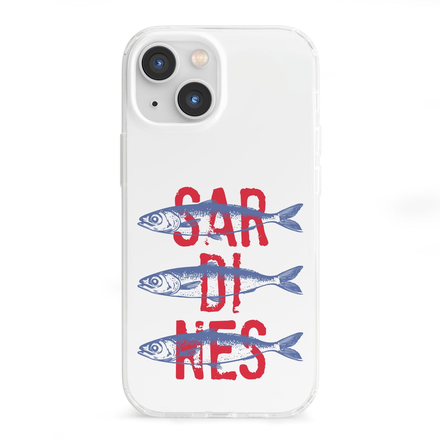 Sardines Word Art iPhone 13 Mini Clear Bumper Case