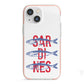 Sardines Word Art iPhone 13 Mini TPU Impact Case with Pink Edges