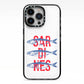 Sardines Word Art iPhone 13 Pro Black Impact Case on Silver phone
