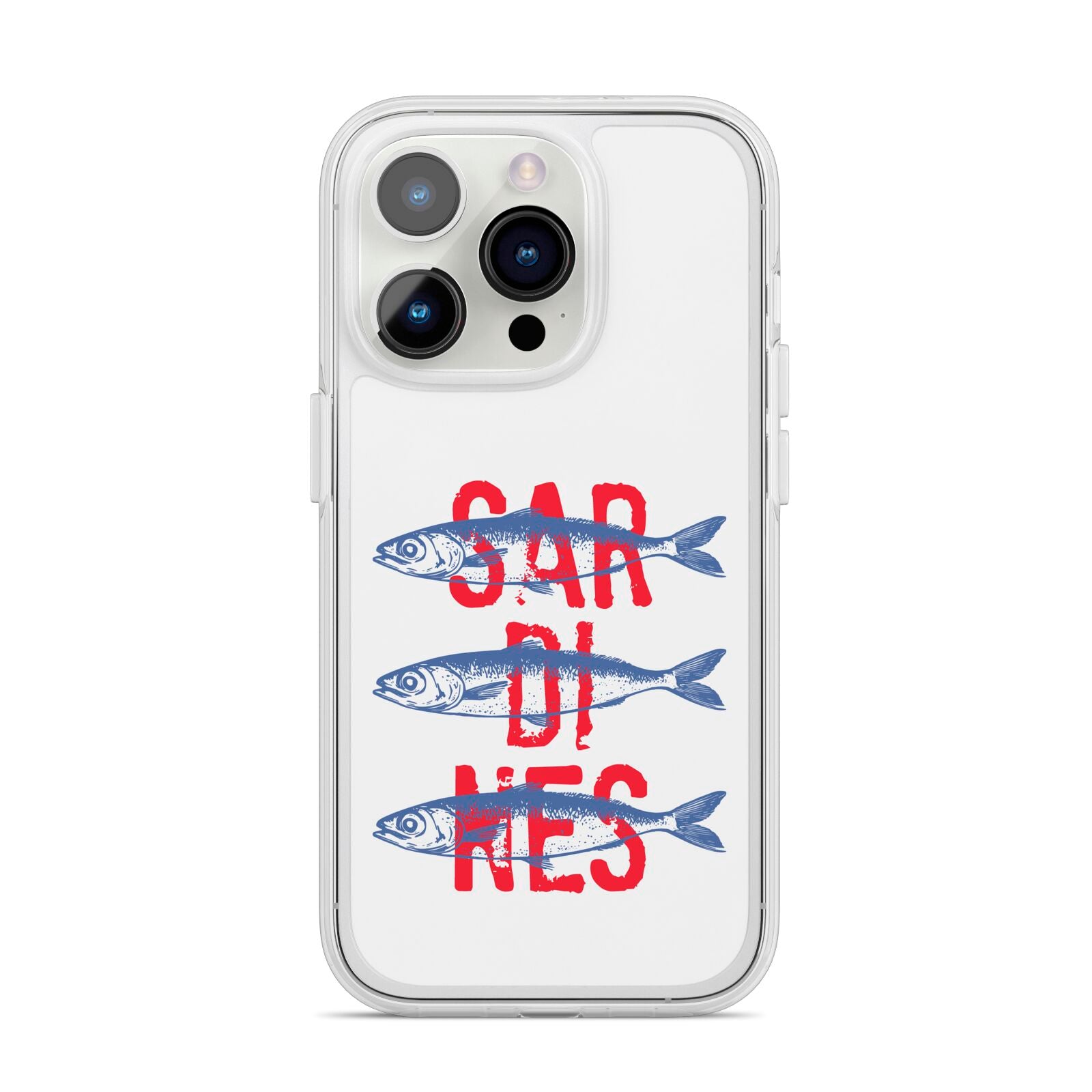 Sardines Word Art iPhone 14 Pro Clear Tough Case Silver