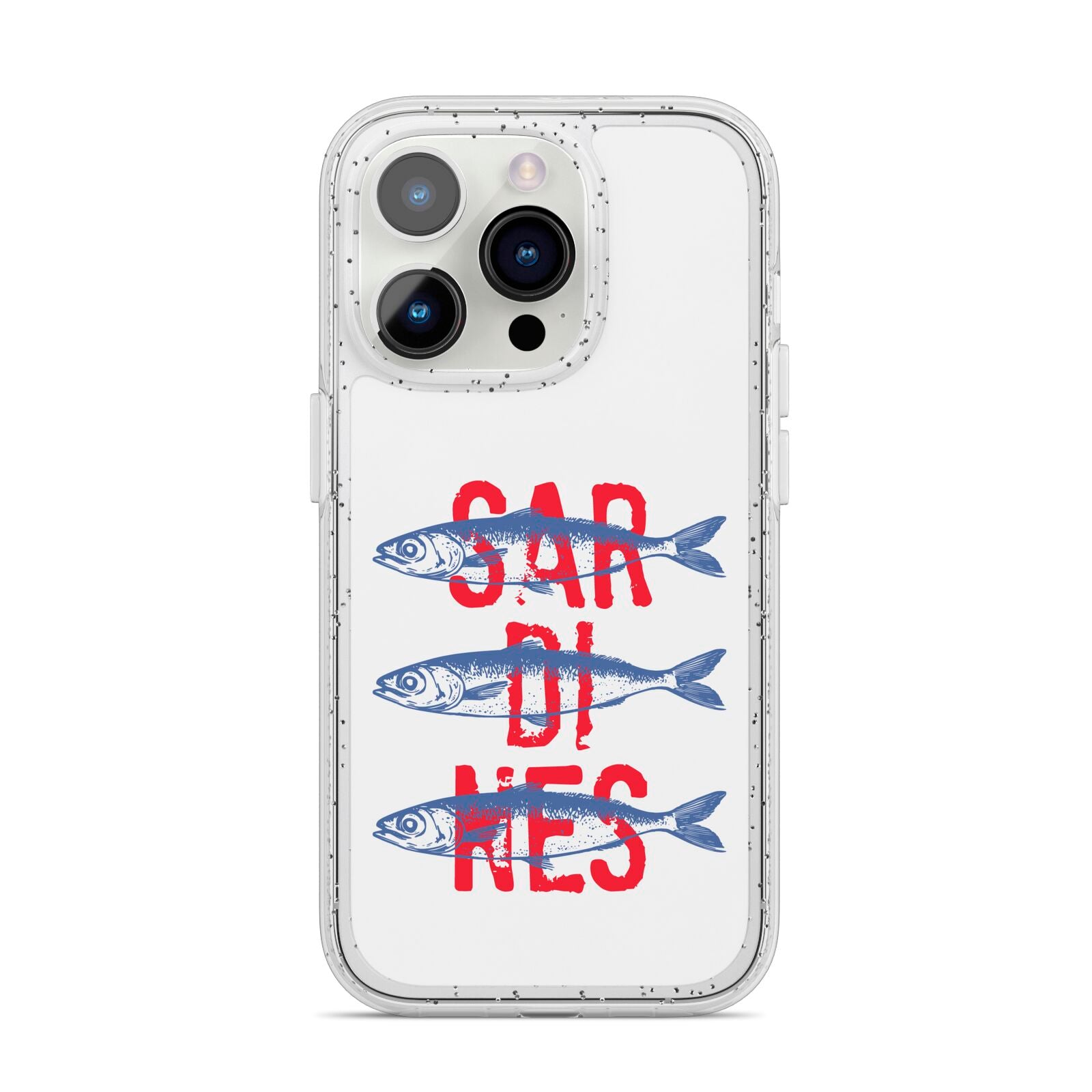 Sardines Word Art iPhone 14 Pro Glitter Tough Case Silver
