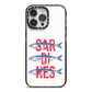 Sardines Word Art iPhone 14 Pro Max Black Impact Case on Silver phone