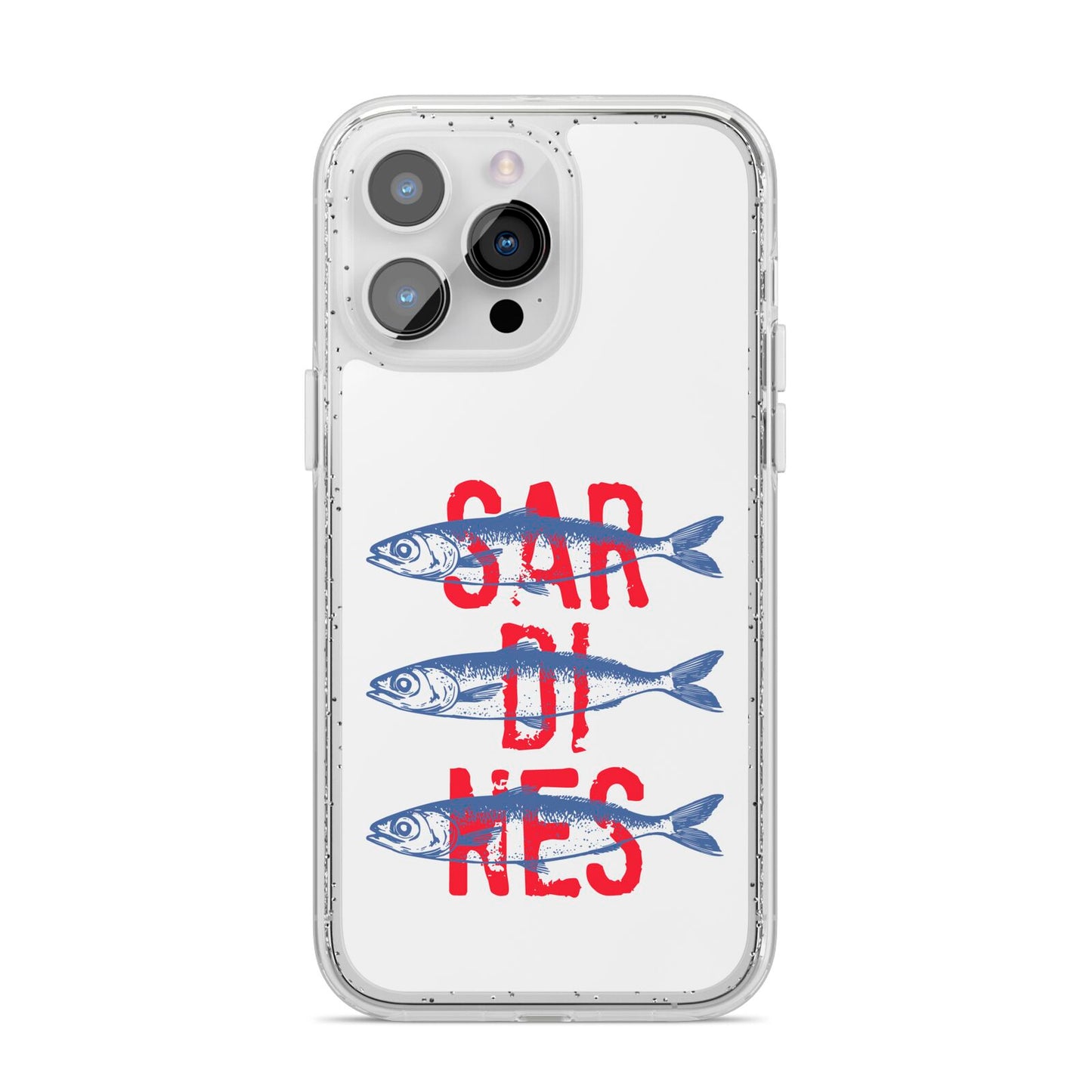 Sardines Word Art iPhone 14 Pro Max Glitter Tough Case Silver