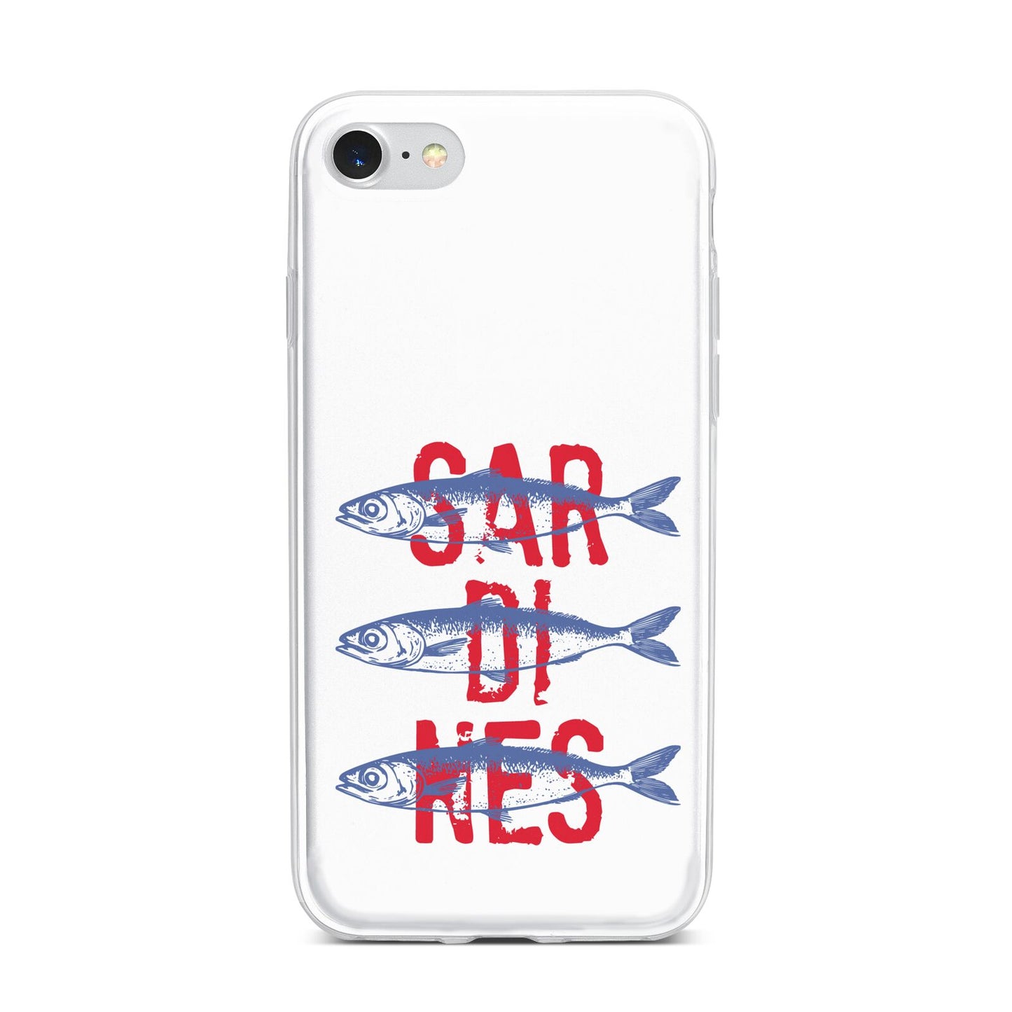 Sardines Word Art iPhone 7 Bumper Case on Silver iPhone
