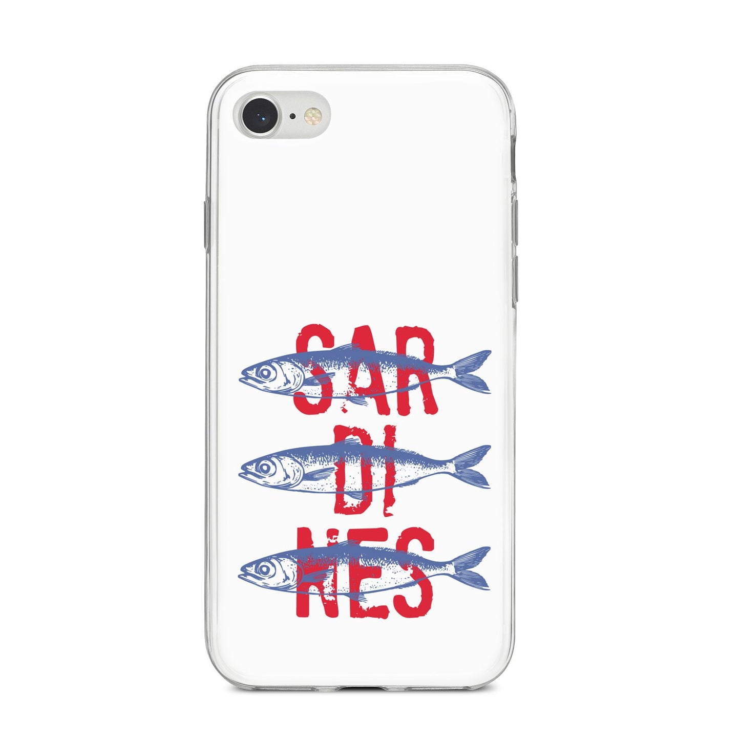 Sardines Word Art iPhone 8 Bumper Case on Silver iPhone