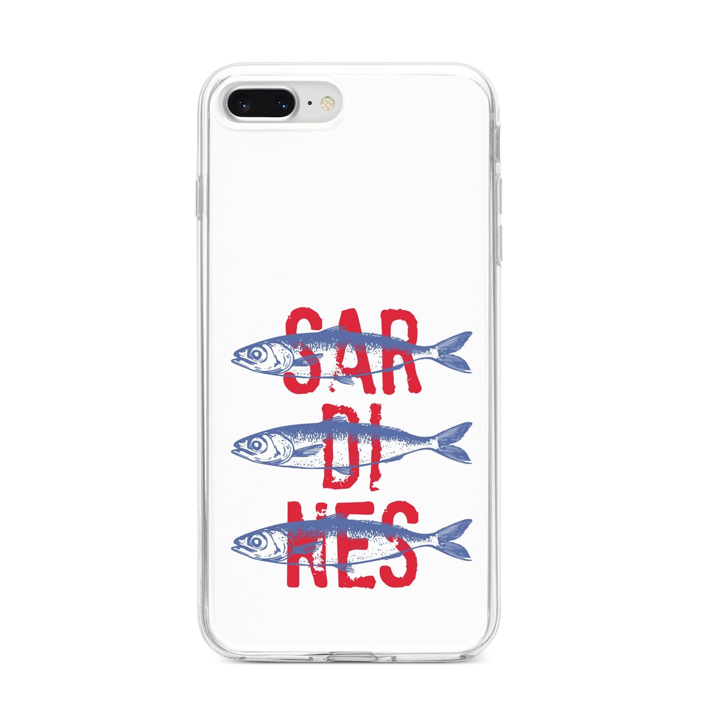 Sardines Word Art iPhone 8 Plus Bumper Case on Silver iPhone