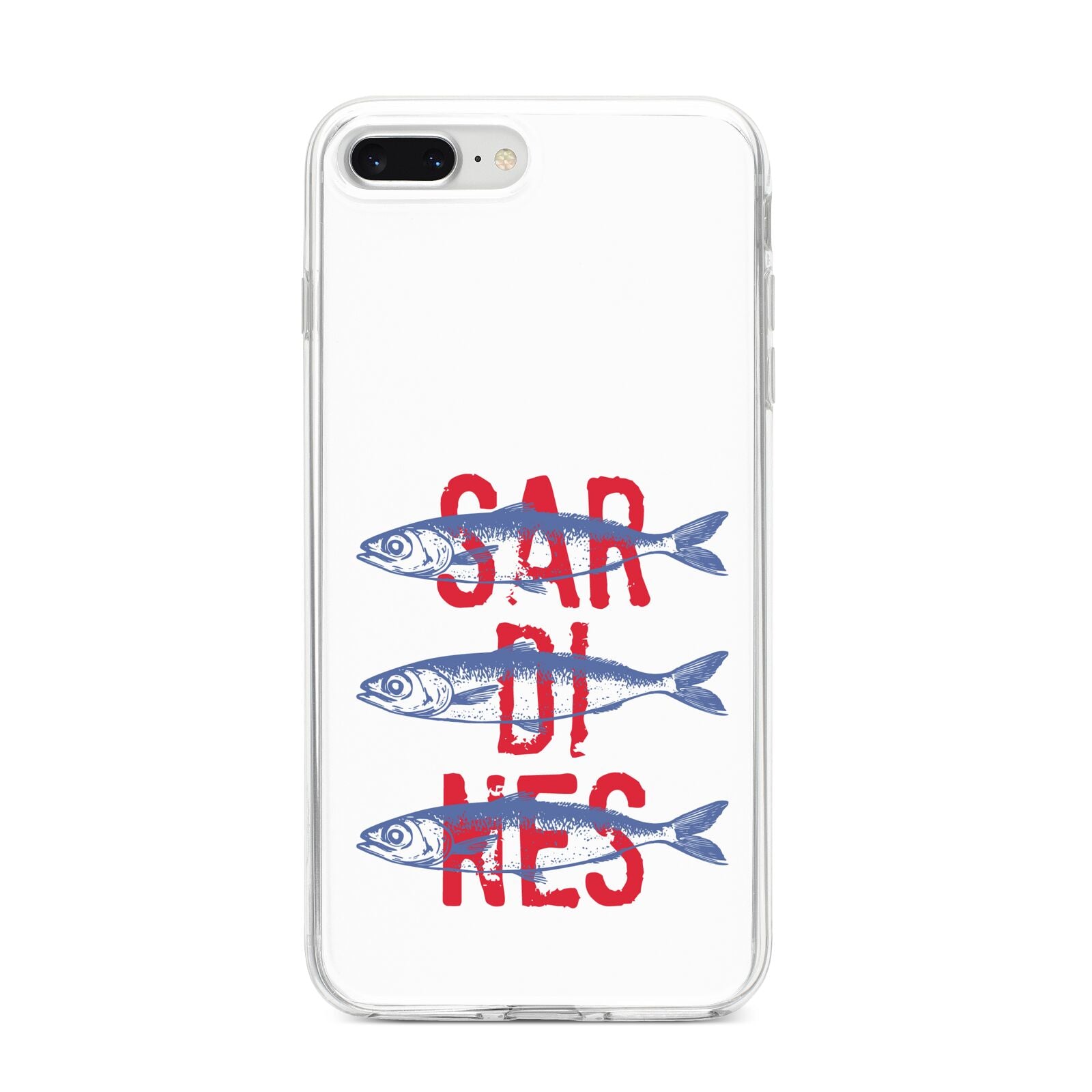 Sardines Word Art iPhone 8 Plus Bumper Case on Silver iPhone