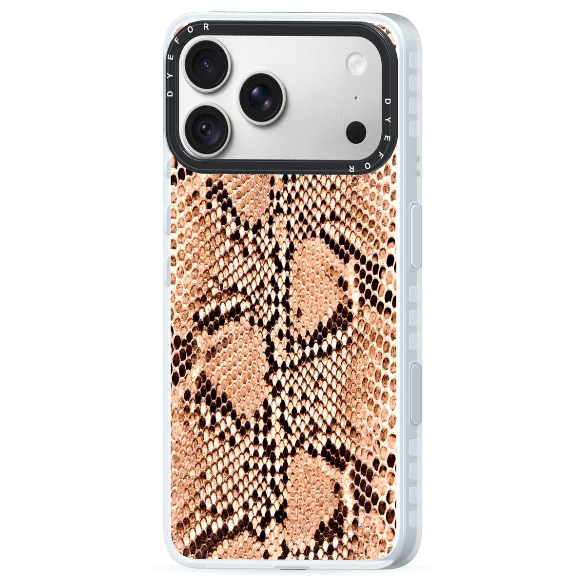 Snakeskin iPhone 18 Pro Black Impact Pre order Case Side Angle on Silver phone