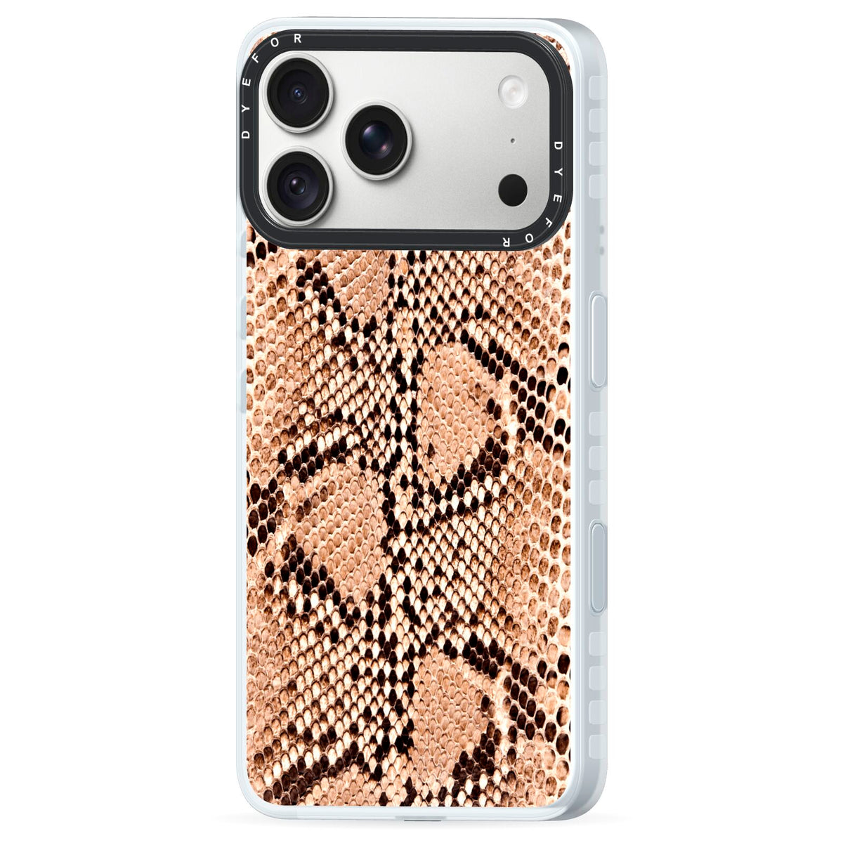 Snakeskin iPhone 18 Pro Max Black Impact Pre order Case Side Angle on Silver phone