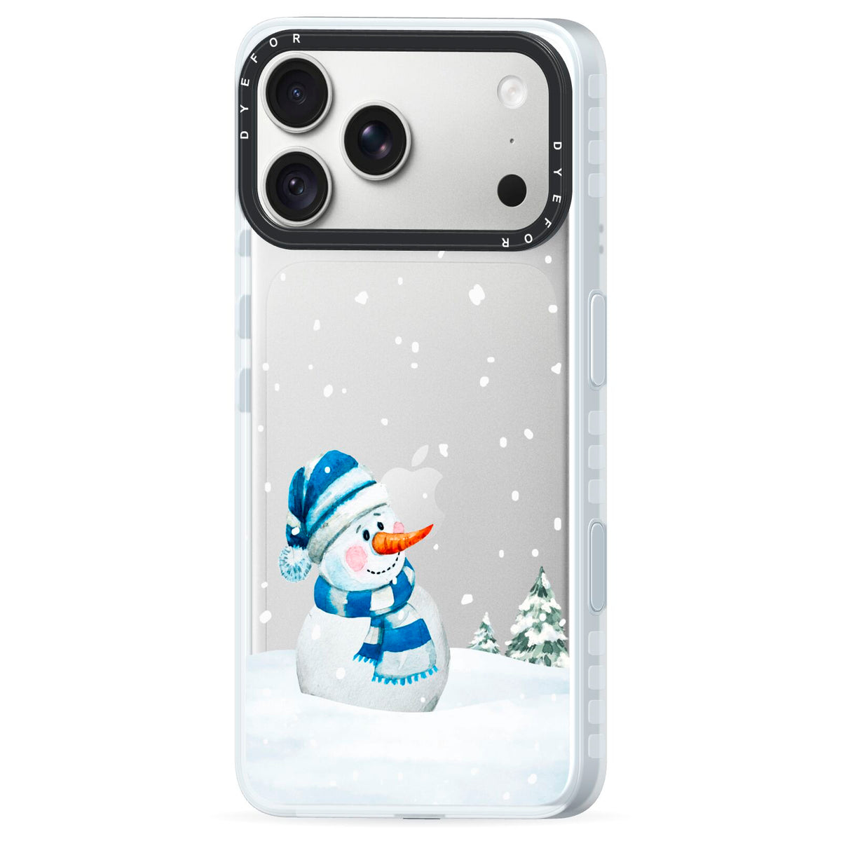 Snowman iPhone 18 Pro Black Impact Pre order Case Side Angle on Silver phone