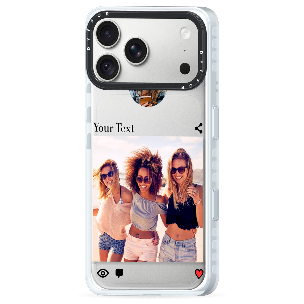 Social Media Photo iPhone 18 Pro Max Black Impact Pre order Case Side Angle on Silver phone