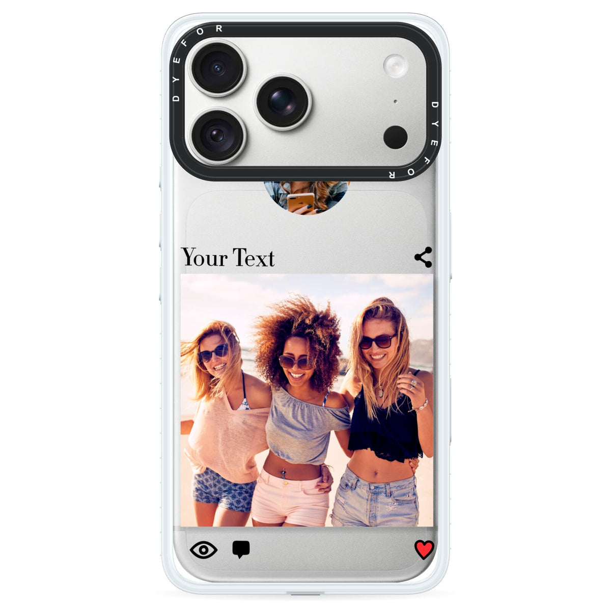 Social Media Photo iPhone 18 Pro Max Black Impact Pre order Case on Silver phone