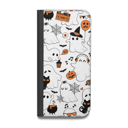 Spooky Halloween Ghost Vegan Leather Flip iPhone Case
