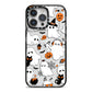 Spooky Halloween Ghost iPhone 14 Pro Max Black Impact Case on Silver phone