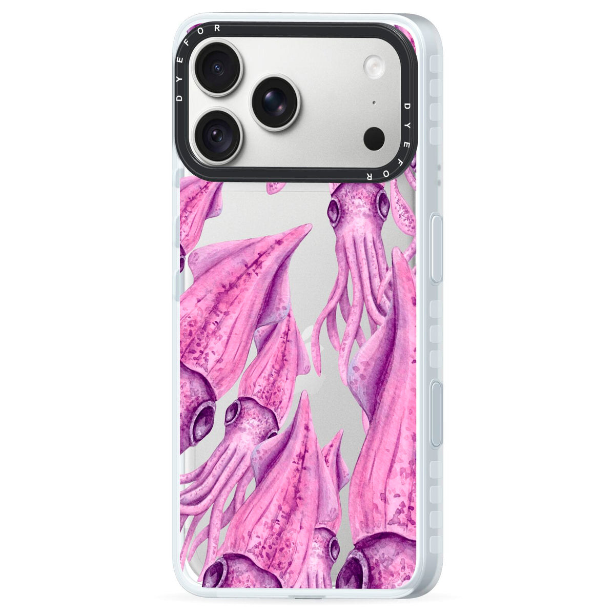 Squid iPhone 18 Pro Max Black Impact Pre order Case Side Angle on Silver phone