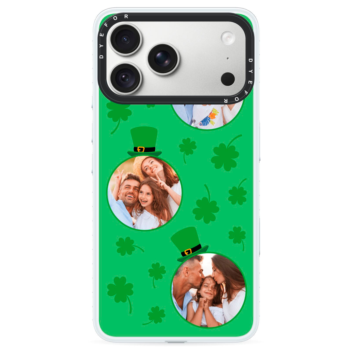 St Patricks Day Personalised Photo iPhone 18 Pro Max Black Impact Pre order Case on Silver phone