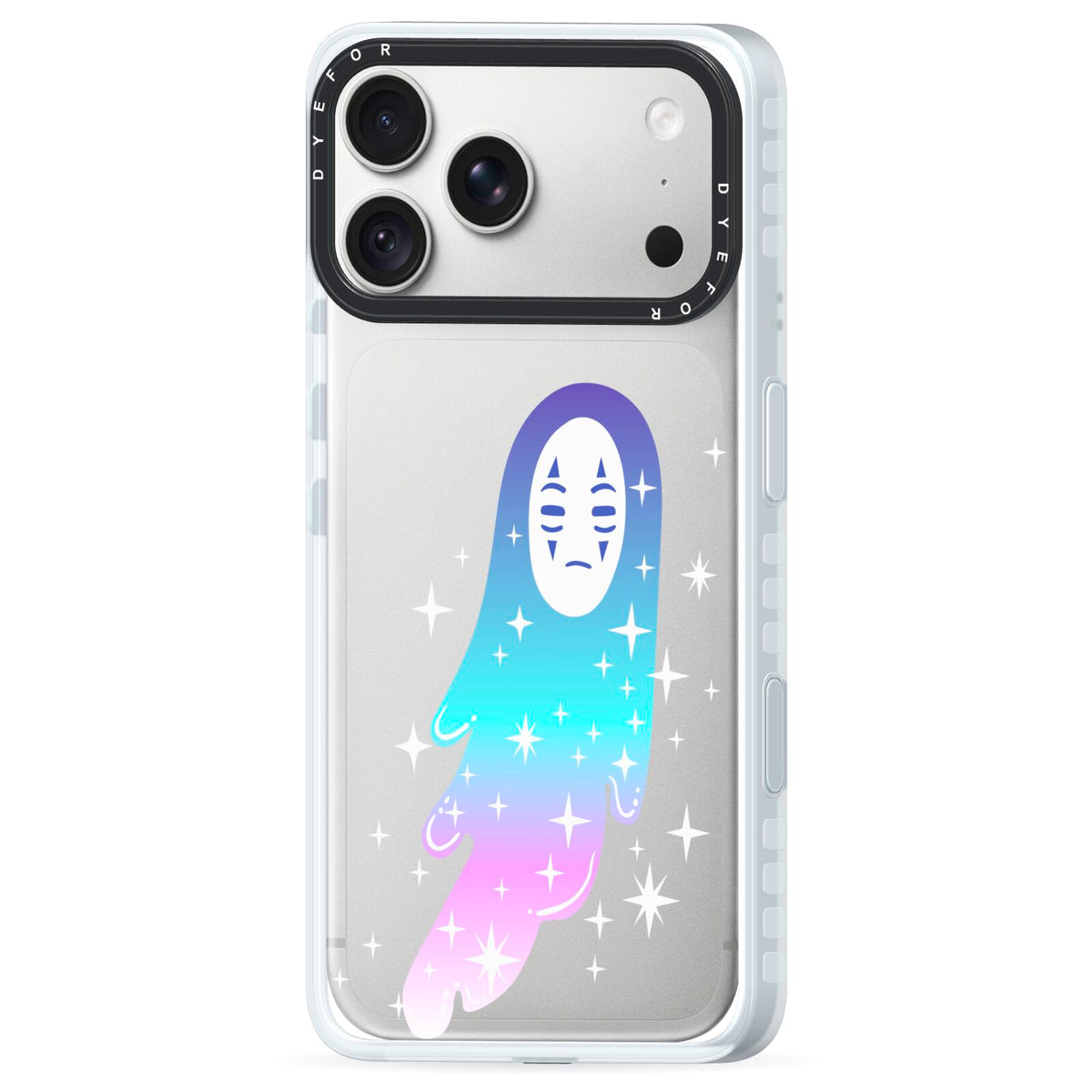 Starry Spectre iPhone 18 Pro Max Black Impact Pre order Case Side Angle on Silver phone