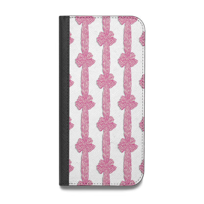 Striped Bow Pattern Vegan Leather Flip Samsung Case
