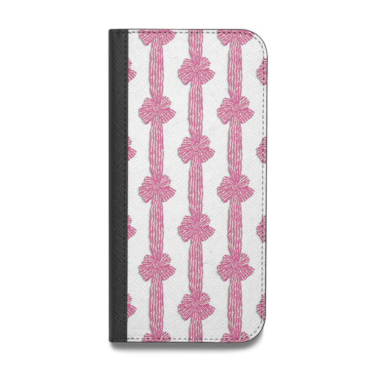 Striped Bow Pattern Vegan Leather Flip Samsung Case