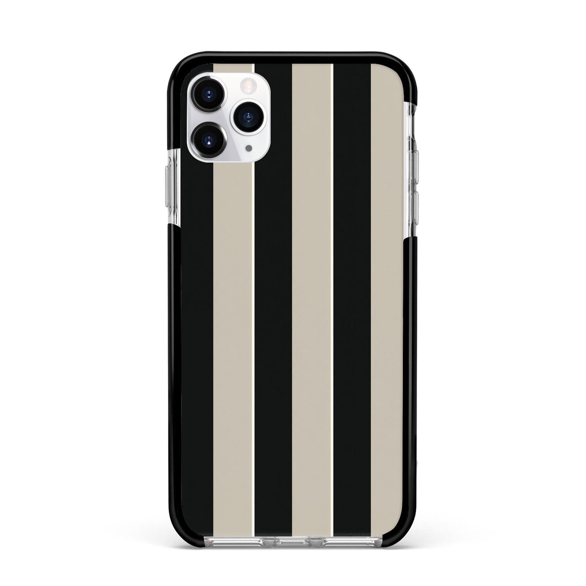 Studio Stripe Apple iPhone 11 Pro Max in Silver with Black Impact Case