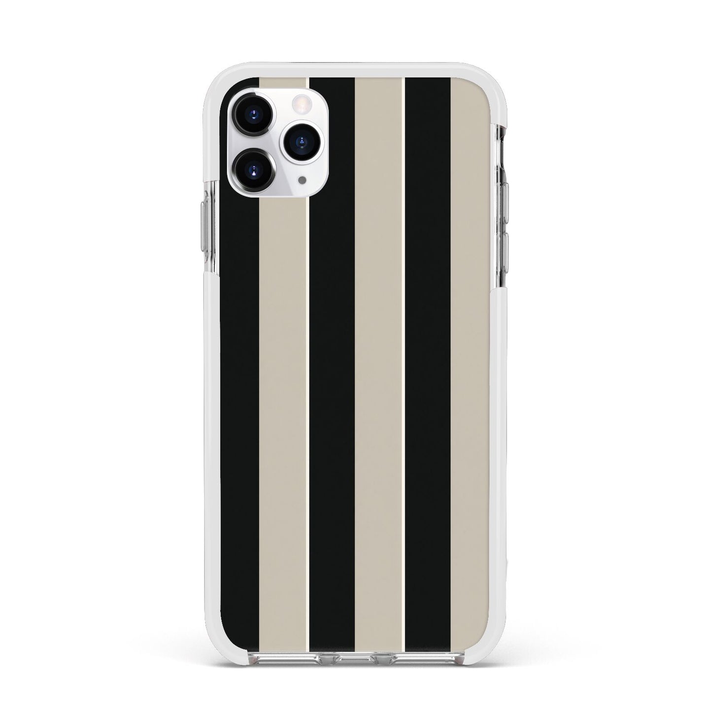 Studio Stripe Apple iPhone 11 Pro Max in Silver with White Impact Case
