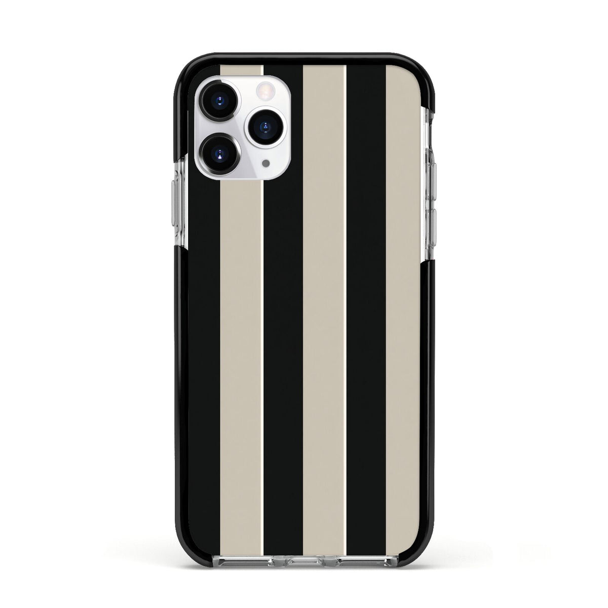 Studio Stripe Apple iPhone 11 Pro in Silver with Black Impact Case