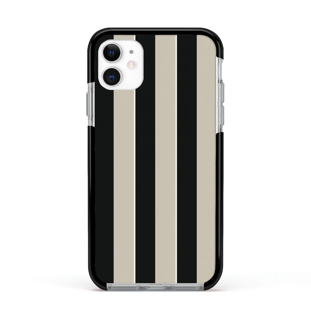 Studio Stripe Apple iPhone 11 in White with Black Impact Case