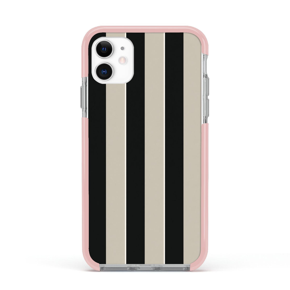 Studio Stripe Apple iPhone 11 in White with Pink Impact Case