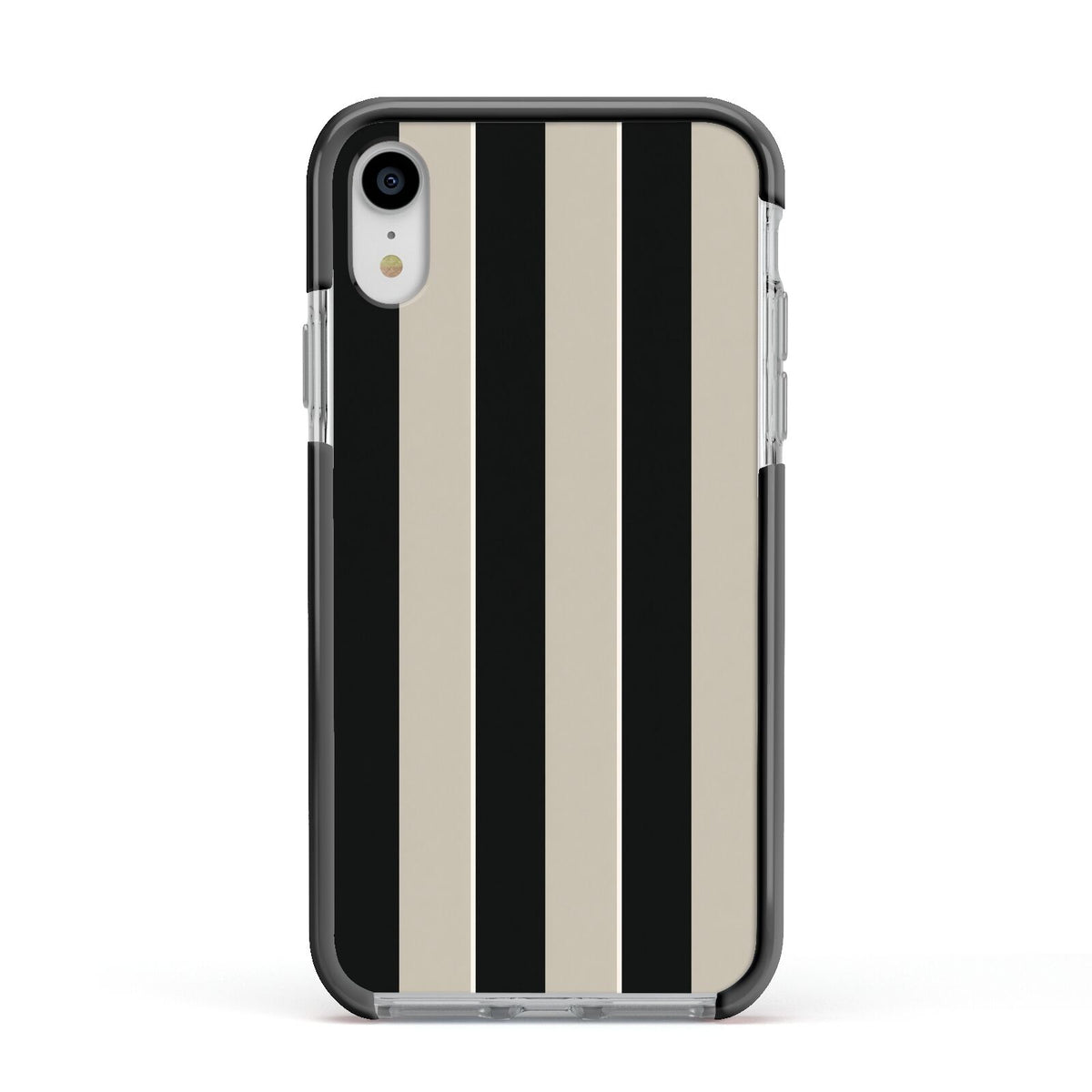 Studio Stripe Apple iPhone XR Impact Case Black Edge on Silver Phone