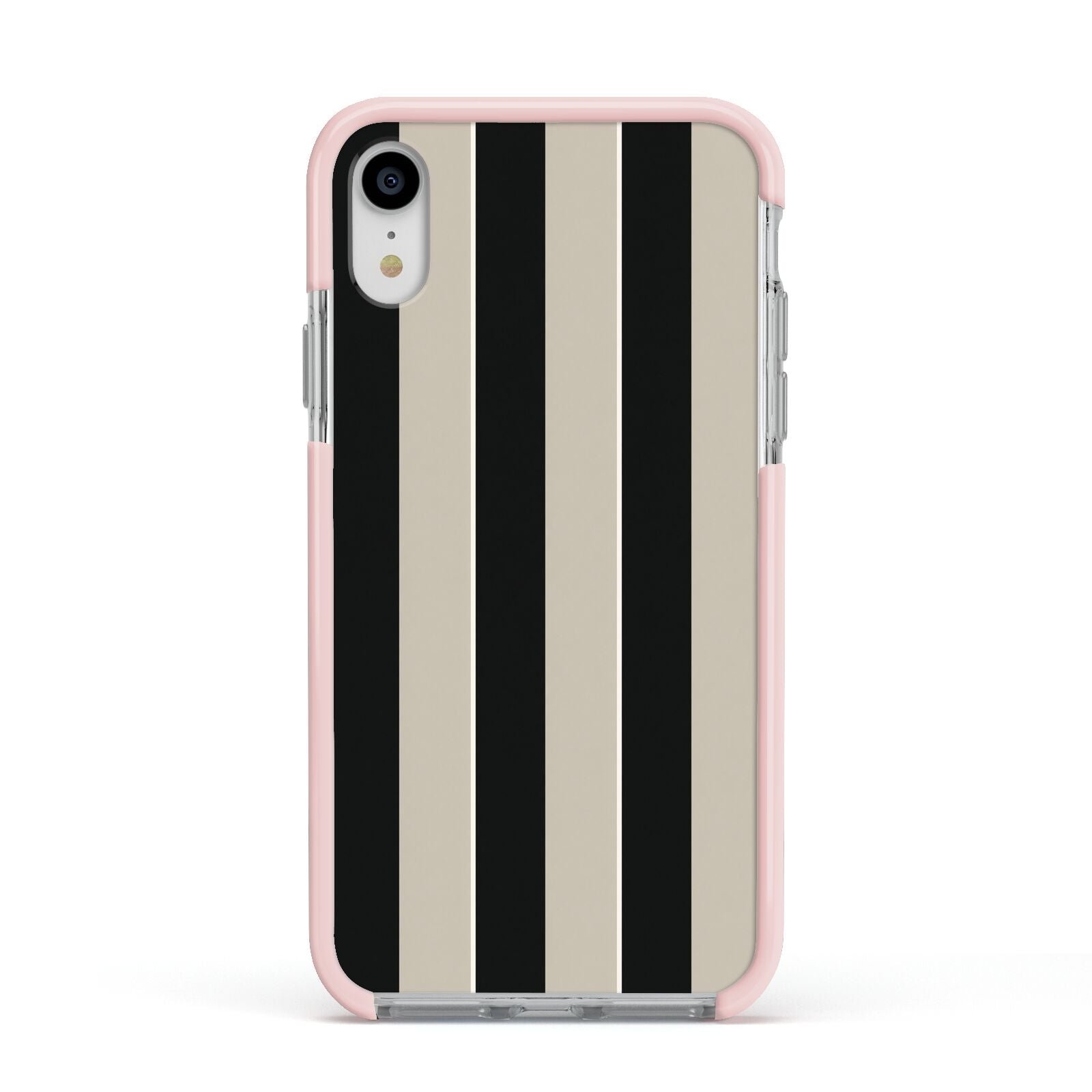 Studio Stripe Apple iPhone XR Impact Case Pink Edge on Silver Phone