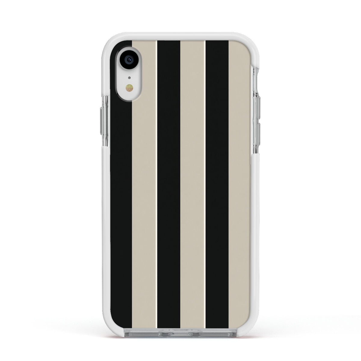 Studio Stripe Apple iPhone XR Impact Case White Edge on Silver Phone