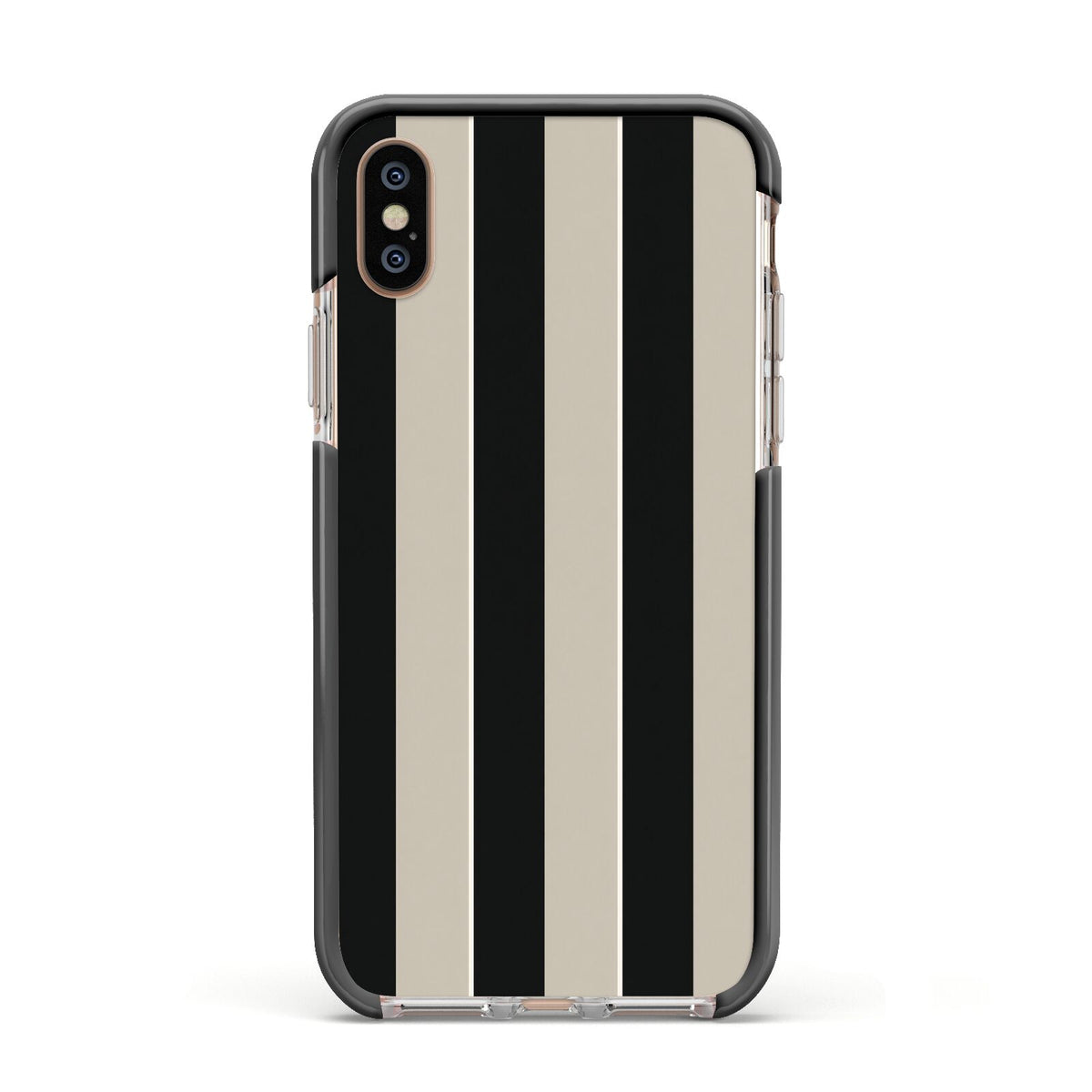 Studio Stripe Apple iPhone Xs Impact Case Black Edge on Gold Phone