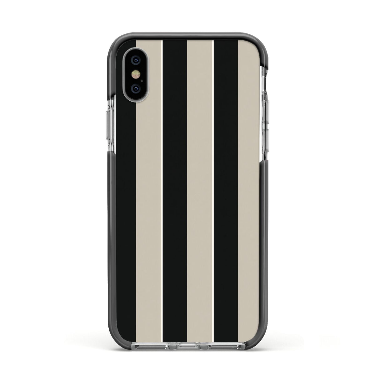 Studio Stripe Apple iPhone Xs Impact Case Black Edge on Silver Phone